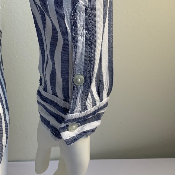 Embroidered American Eagle Striped Blue Shirt S - Picture 6 of 10